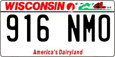 WI license plate 916NMO