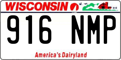 WI license plate 916NMP