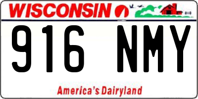 WI license plate 916NMY