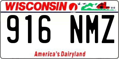 WI license plate 916NMZ