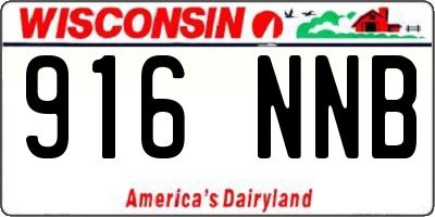 WI license plate 916NNB
