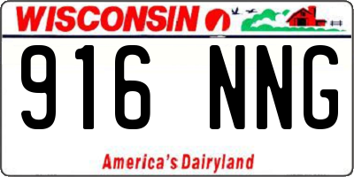 WI license plate 916NNG