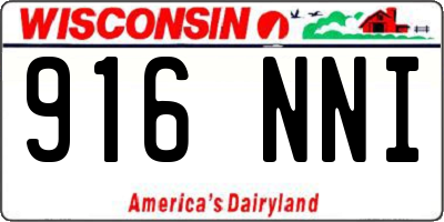 WI license plate 916NNI