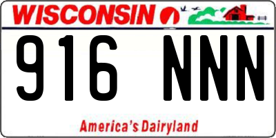 WI license plate 916NNN