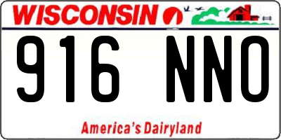 WI license plate 916NNO