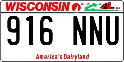 WI license plate 916NNU