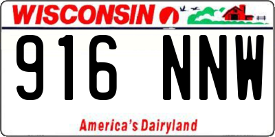WI license plate 916NNW