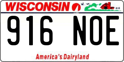 WI license plate 916NOE