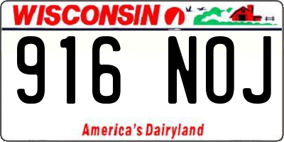 WI license plate 916NOJ