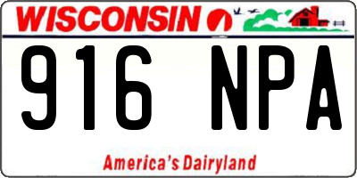 WI license plate 916NPA