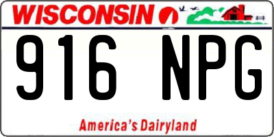 WI license plate 916NPG