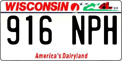 WI license plate 916NPH