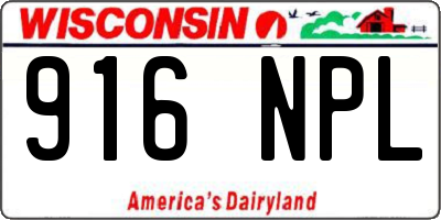 WI license plate 916NPL