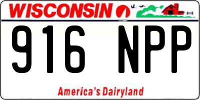 WI license plate 916NPP