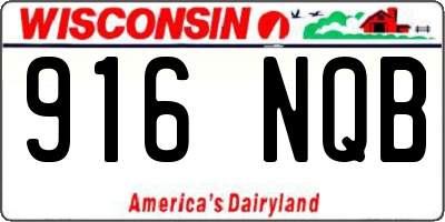WI license plate 916NQB