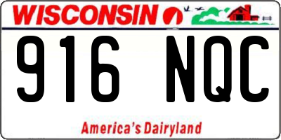 WI license plate 916NQC