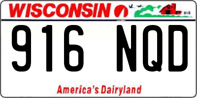 WI license plate 916NQD
