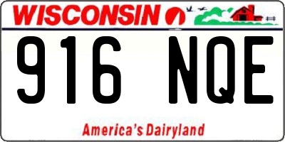 WI license plate 916NQE