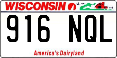 WI license plate 916NQL