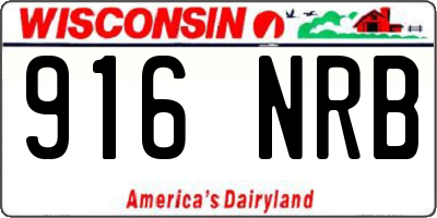 WI license plate 916NRB