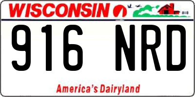 WI license plate 916NRD