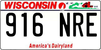 WI license plate 916NRE
