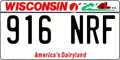 WI license plate 916NRF