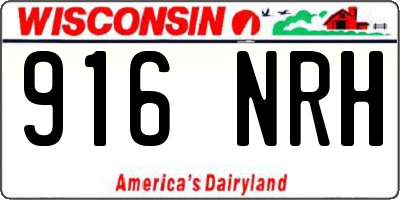 WI license plate 916NRH