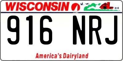 WI license plate 916NRJ