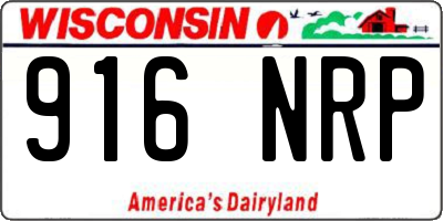 WI license plate 916NRP