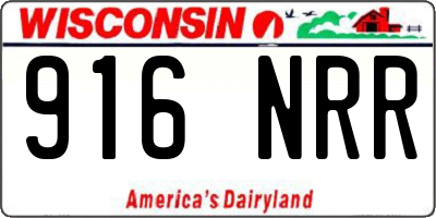 WI license plate 916NRR