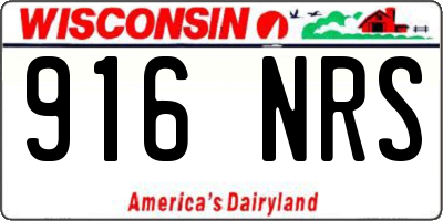 WI license plate 916NRS