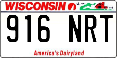 WI license plate 916NRT