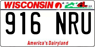 WI license plate 916NRU