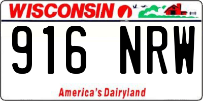 WI license plate 916NRW
