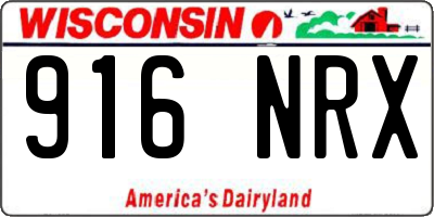 WI license plate 916NRX