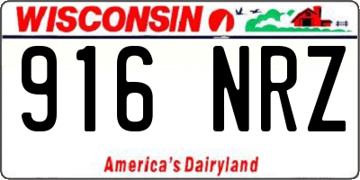 WI license plate 916NRZ