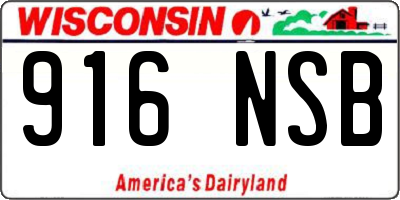 WI license plate 916NSB