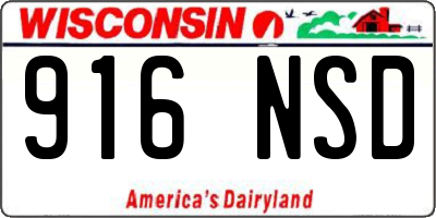 WI license plate 916NSD