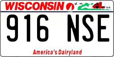 WI license plate 916NSE