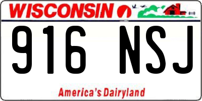 WI license plate 916NSJ