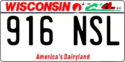 WI license plate 916NSL