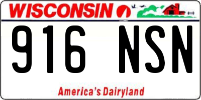 WI license plate 916NSN