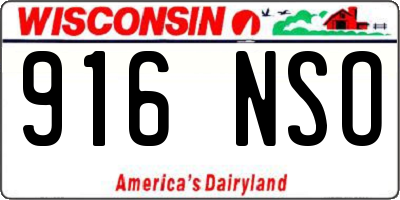 WI license plate 916NSO