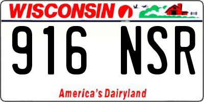 WI license plate 916NSR