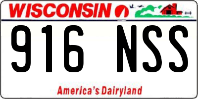 WI license plate 916NSS