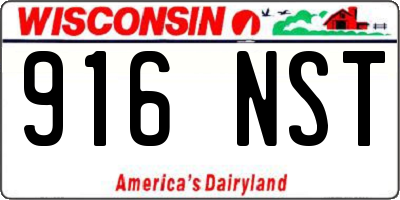 WI license plate 916NST