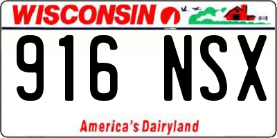 WI license plate 916NSX