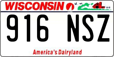 WI license plate 916NSZ