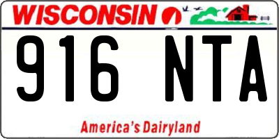 WI license plate 916NTA
